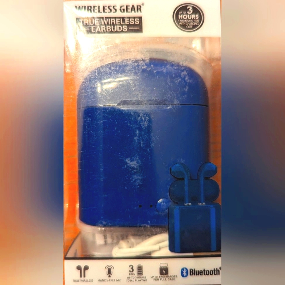 Blue Wireless Bluetooth Earbuds Headphones 🆕 True Wireless Gear 🔥
